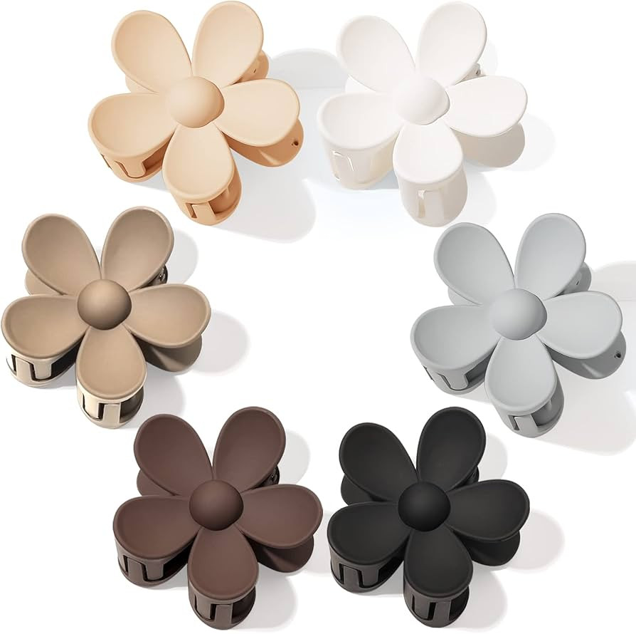 Flower Hair Clips Flower Claw Clips Hair Claw Clip Daisy Clips Matte Large Claw Clips Thick Hair ... | Amazon (US)