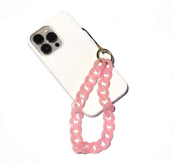 Phone Charm Chunky Acrylic Chain Link Phone Strap / Wristlet - Etsy | Etsy (US)