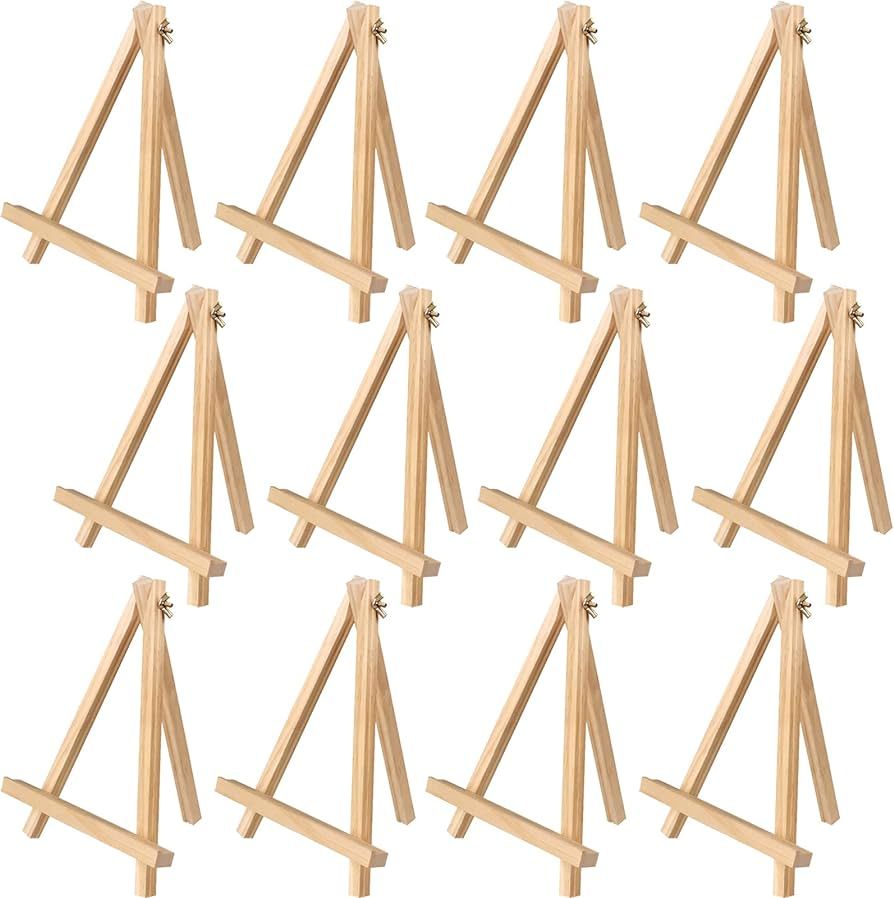 Tosnail 12 Pack 9 Inches Art Easel Stand Tabletop Wooden Display Stand Photo Holder Display Stand... | Amazon (US)