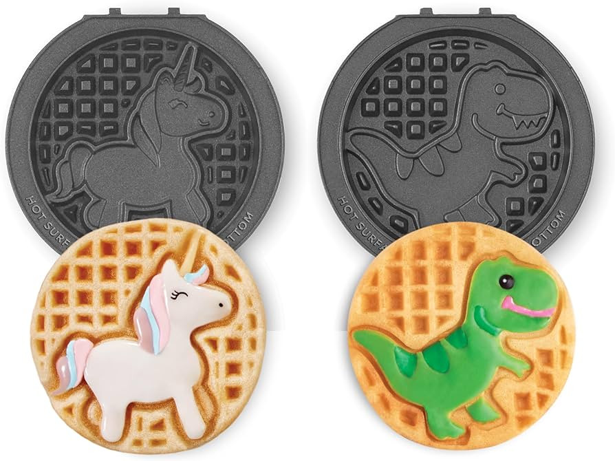 DASH Multimaker Mini System Two 4” Nonstick Removable Waffle Plates Set (Unicorn & Dinosaur) - ... | Amazon (US)