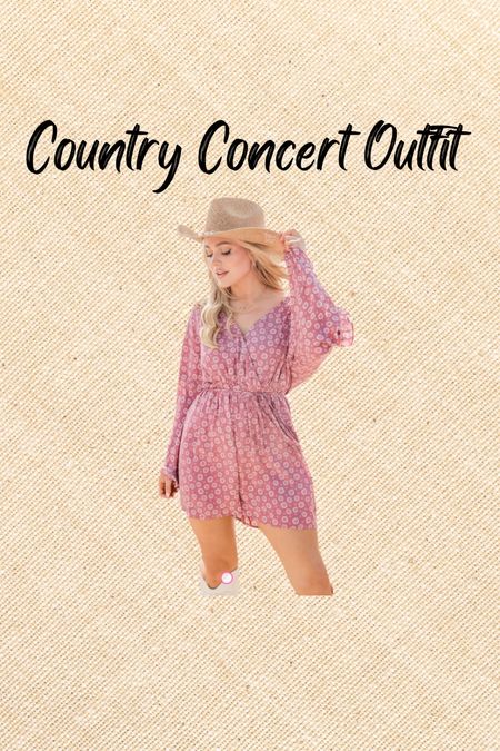 Country concert outfit. Festival outfit. Floral print romper. 

#LTKFestival #LTKFindsUnder50 #LTKSeasonal