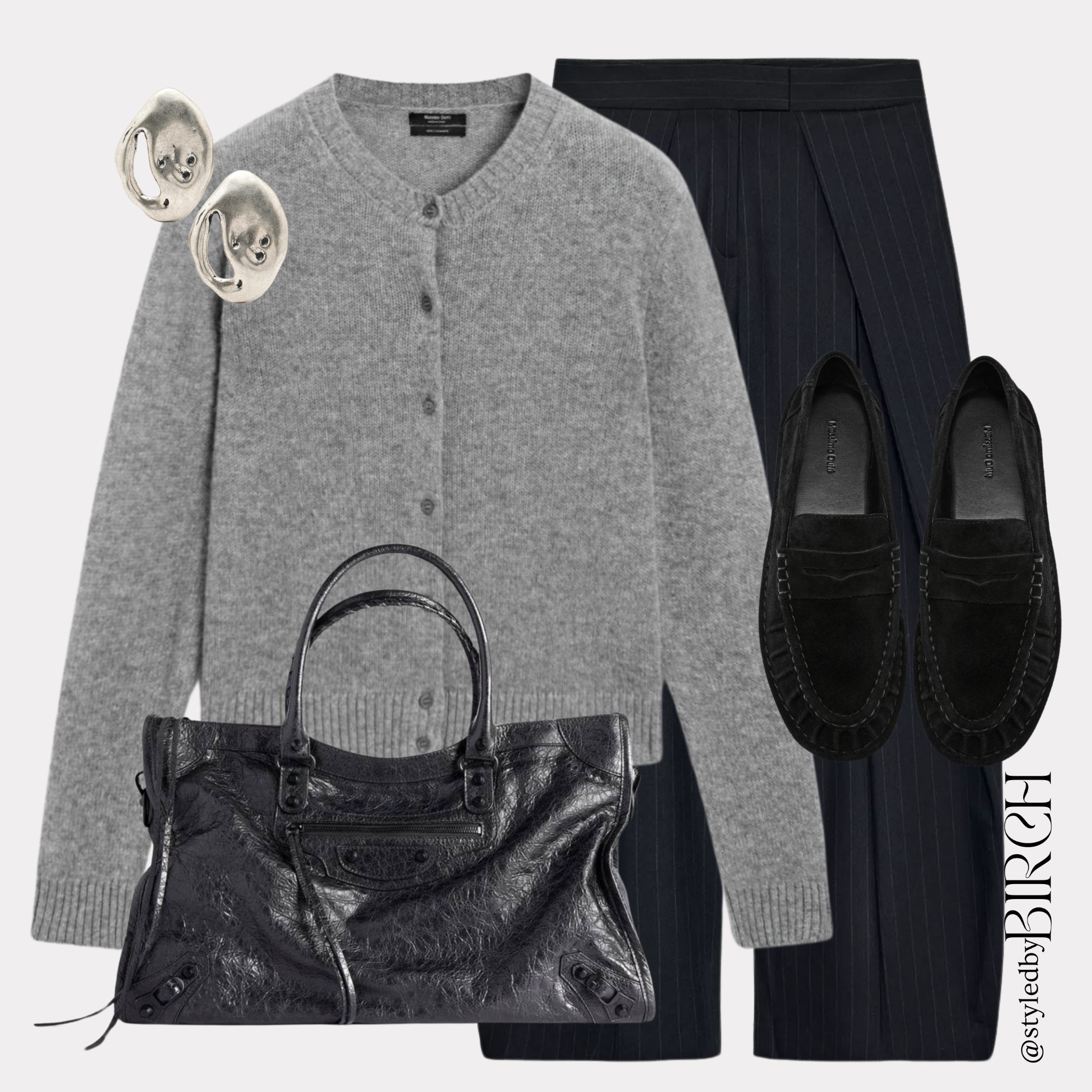 Cosy and comfy work outfits really are the best kind ☕️✨ Soft knits that keep you feeling put together while staying comfortable all day 🤍

Grey Cardigan, Navy Pinstripe Trouser, Black Loafers, Grey Textured Bag 

#LTKautumn #LTKworkwear #LTKwinter