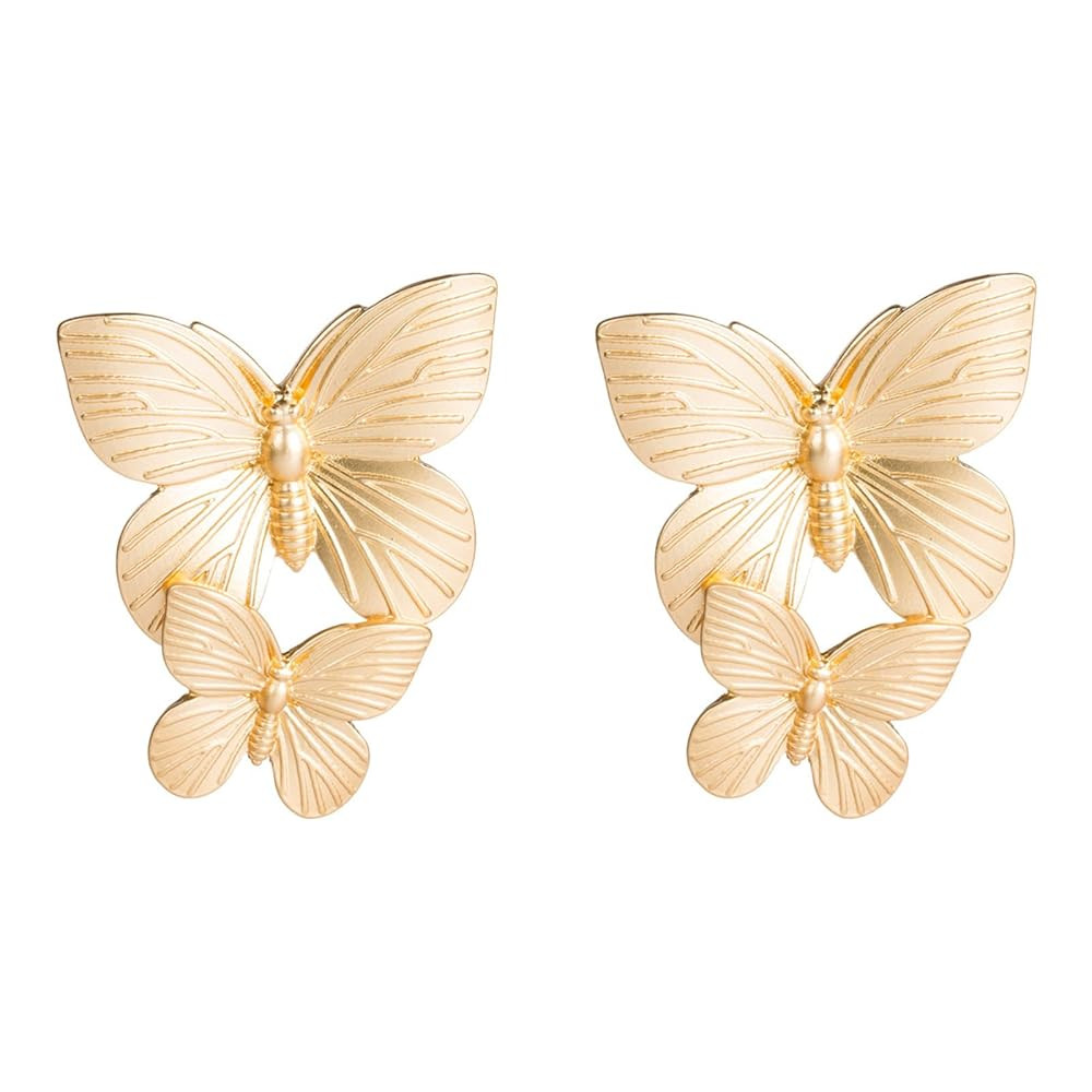Boho Vivid Butterfly Dangle Earrings for Women,Dainty Long Gold Butterfly Dangle Drop Earrings We... | Amazon (US)