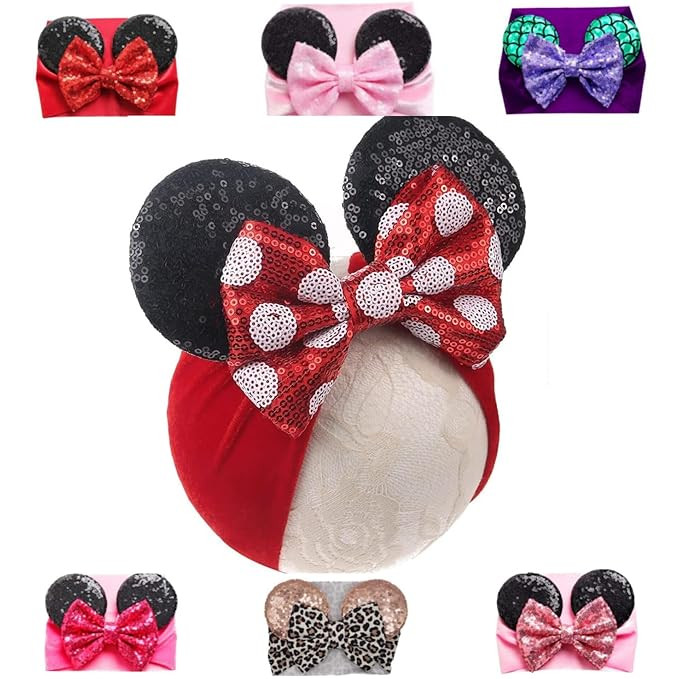 Mouse Ears Headband/Headwrap - Toddler, Baby, Kids upto 4 Years - Party supplies - Red Polka | Amazon (US)