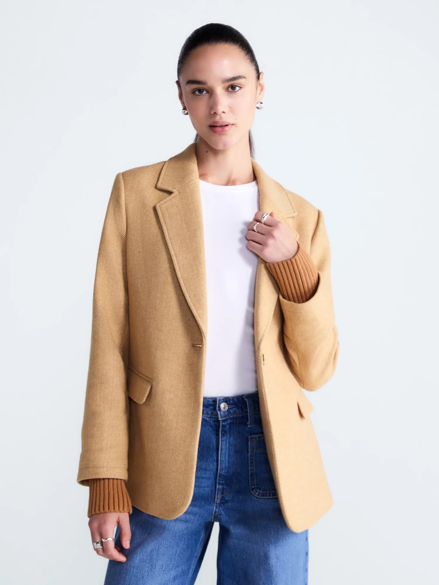 Free Assembly Women's and Women's Plus Single-Breasted Blazer with Ribbed Cuffs, Sizes XS-4X | Walmart (US)