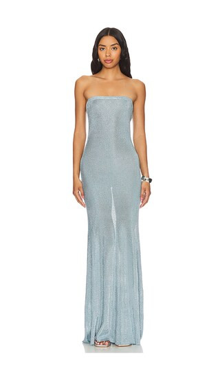 Narissa Metallic Knit Dress in Sky Blue | Vacation Maxi Dress Vacation Dress Maxi Dress Vacation | Revolve Clothing (Global)