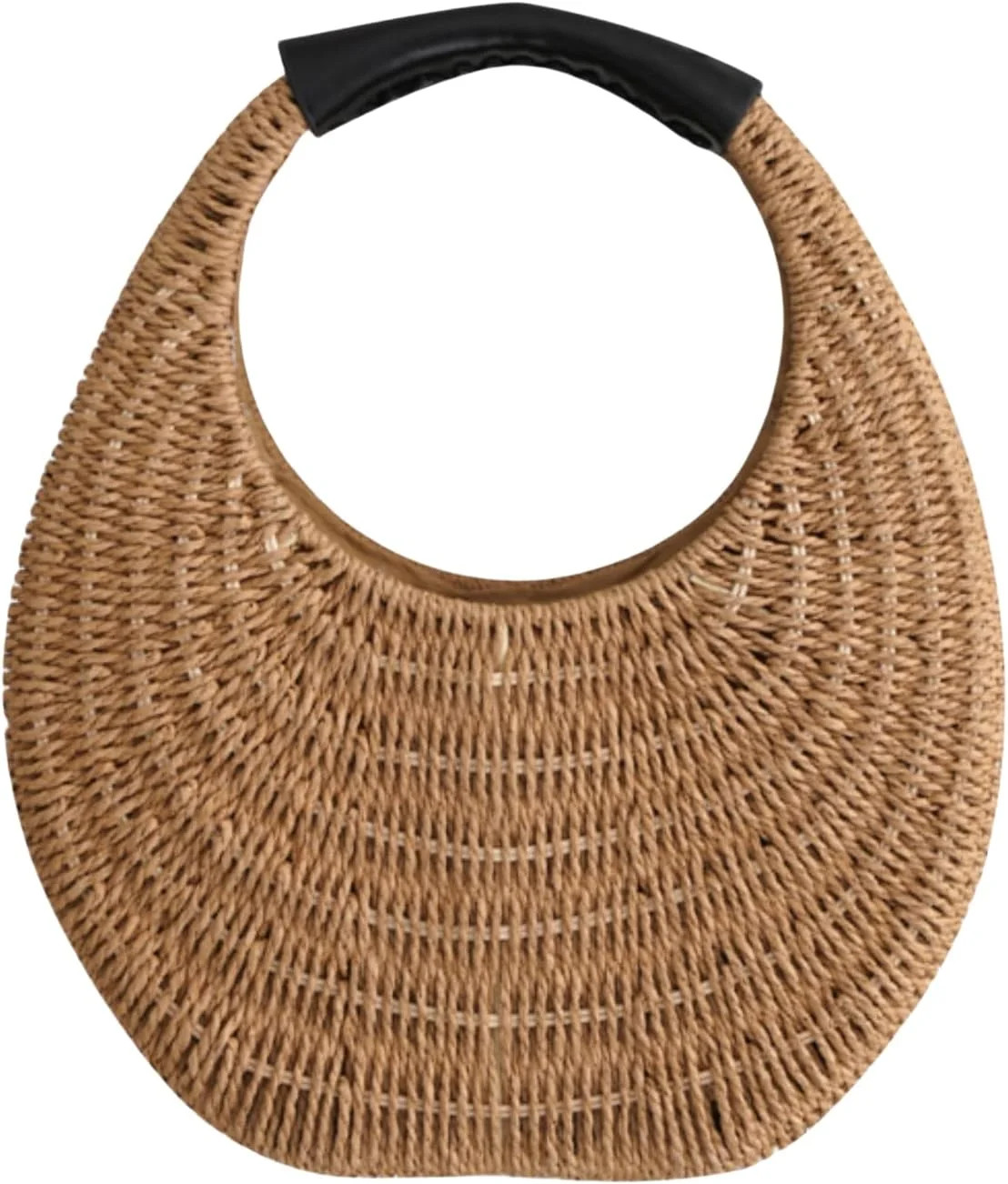 Straw Bag for Women,Summer Hand Woven Small Hobo Handbag Purse,Solid Round Top-Handle Clutch for ... | Walmart (US)
