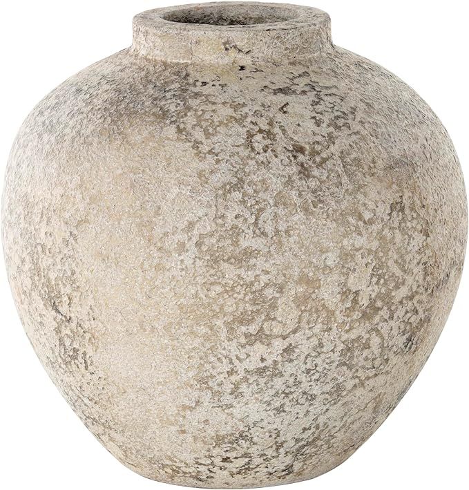 Deco 79 Ceramic Handmade Decorative Vase Antique Style Round Centerpiece Vase with Textured Distr... | Amazon (US)