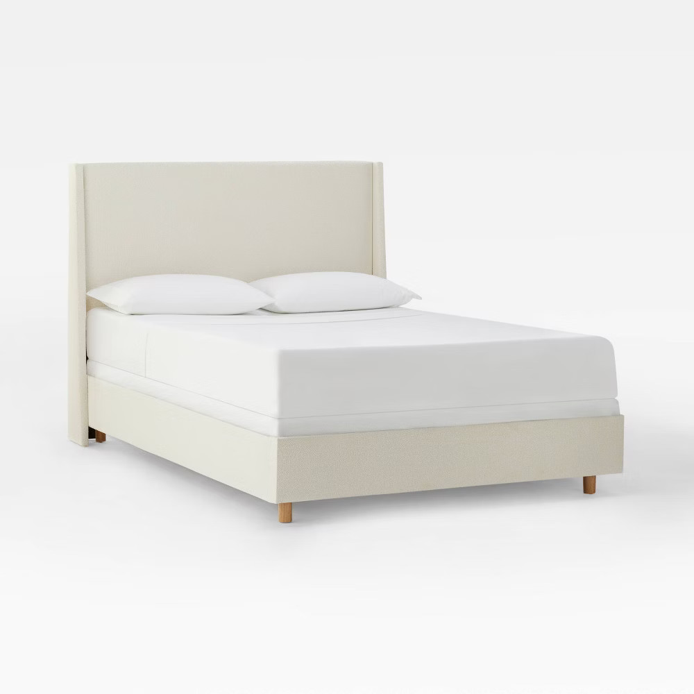 California King Encino Fully Upholstered Bed Cream Boucle - Threshold designed with Studio McGee | Target