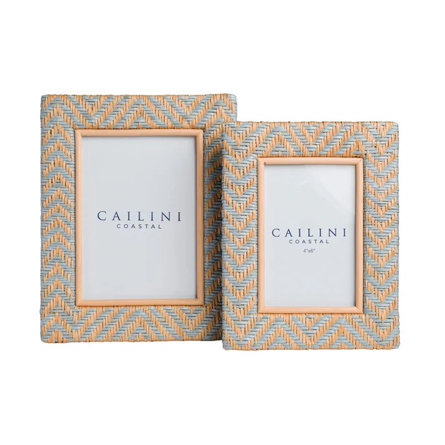 Costa Chevron Rattan Photo Frame | Cailini Coastal
