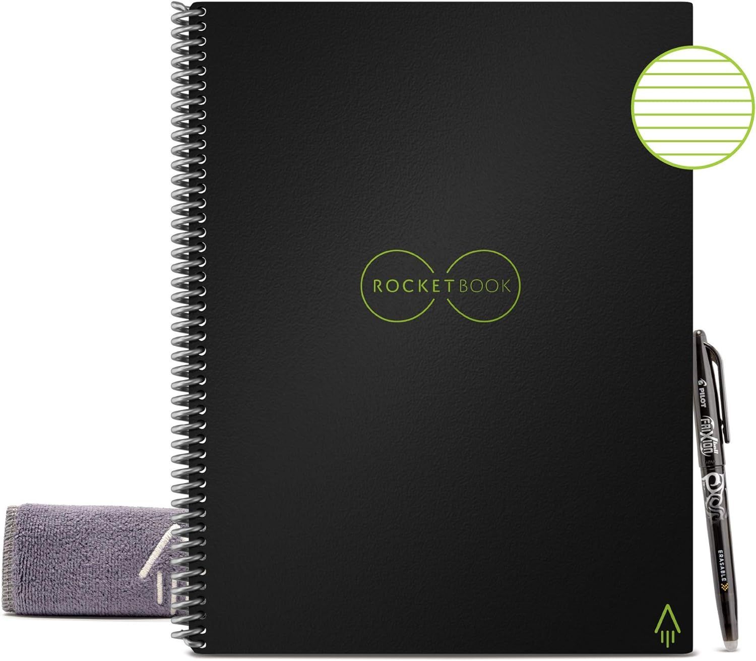 Rocketbook Smart Reusable Notebook - Lined Eco-Friendly Notebook with 1 Pilot Frixion Pen & 1 Mic... | Amazon (US)
