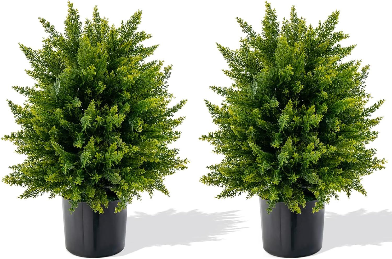 Goplus 21.5” Artificial Cedar Topiary Ball Tree, Set of 2 Faux Potted Plants Artificial Shrubs ... | Amazon (US)