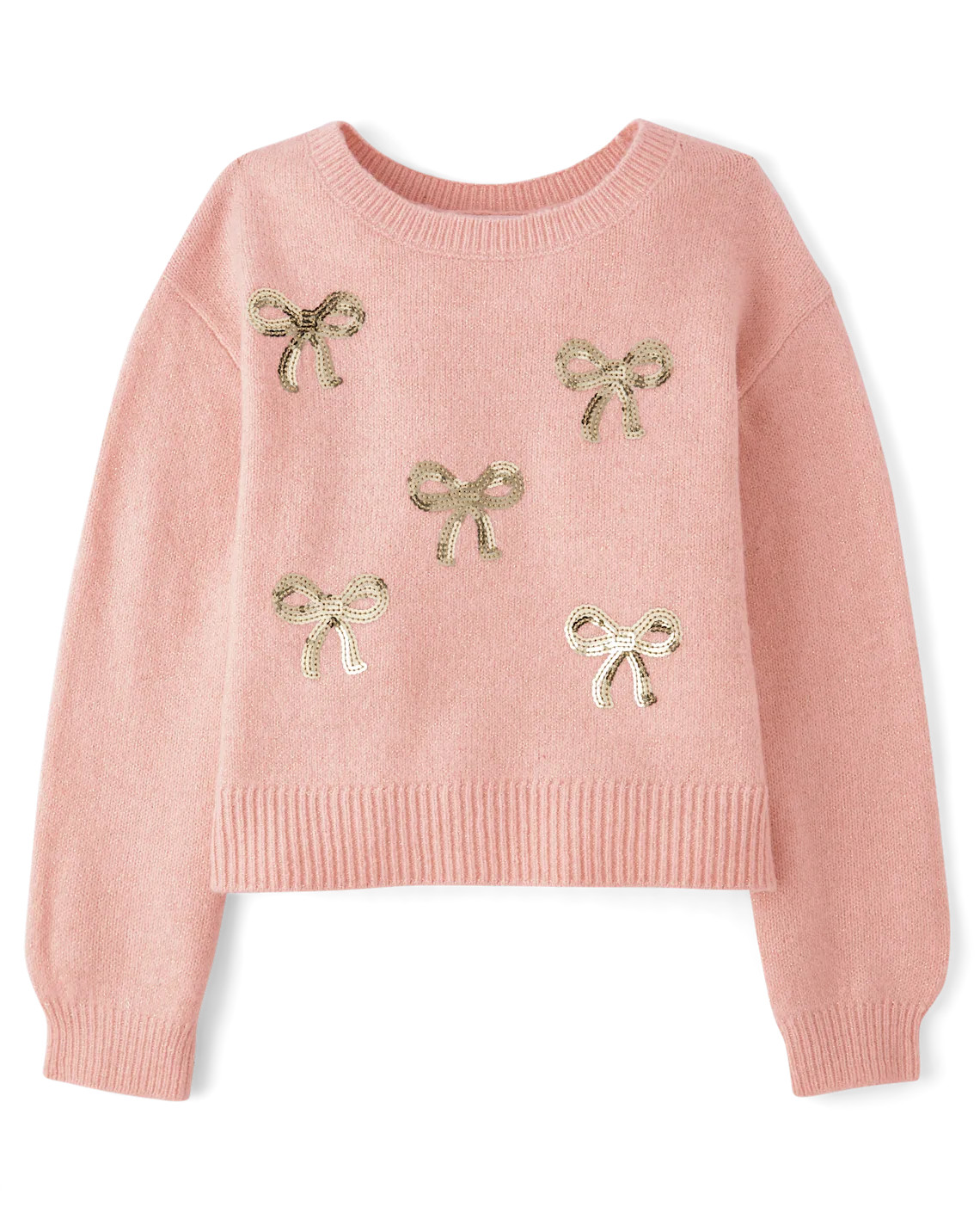 Girls Sequin Bow Sweater - pink | The Children's Place