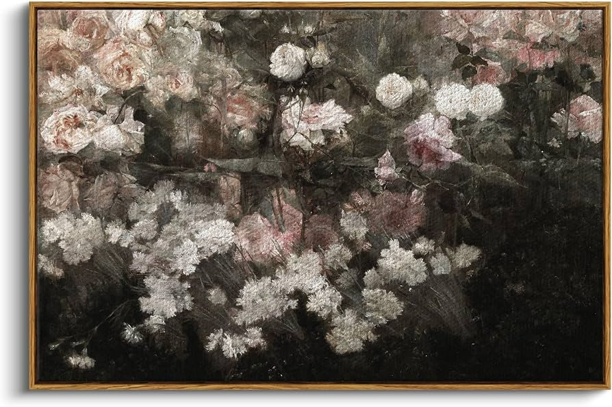 InSimSea Framed Canvas Wall Art Vintage Decor, Home Decor Garden in May Flower Aesthetic, Large P... | Amazon (US)