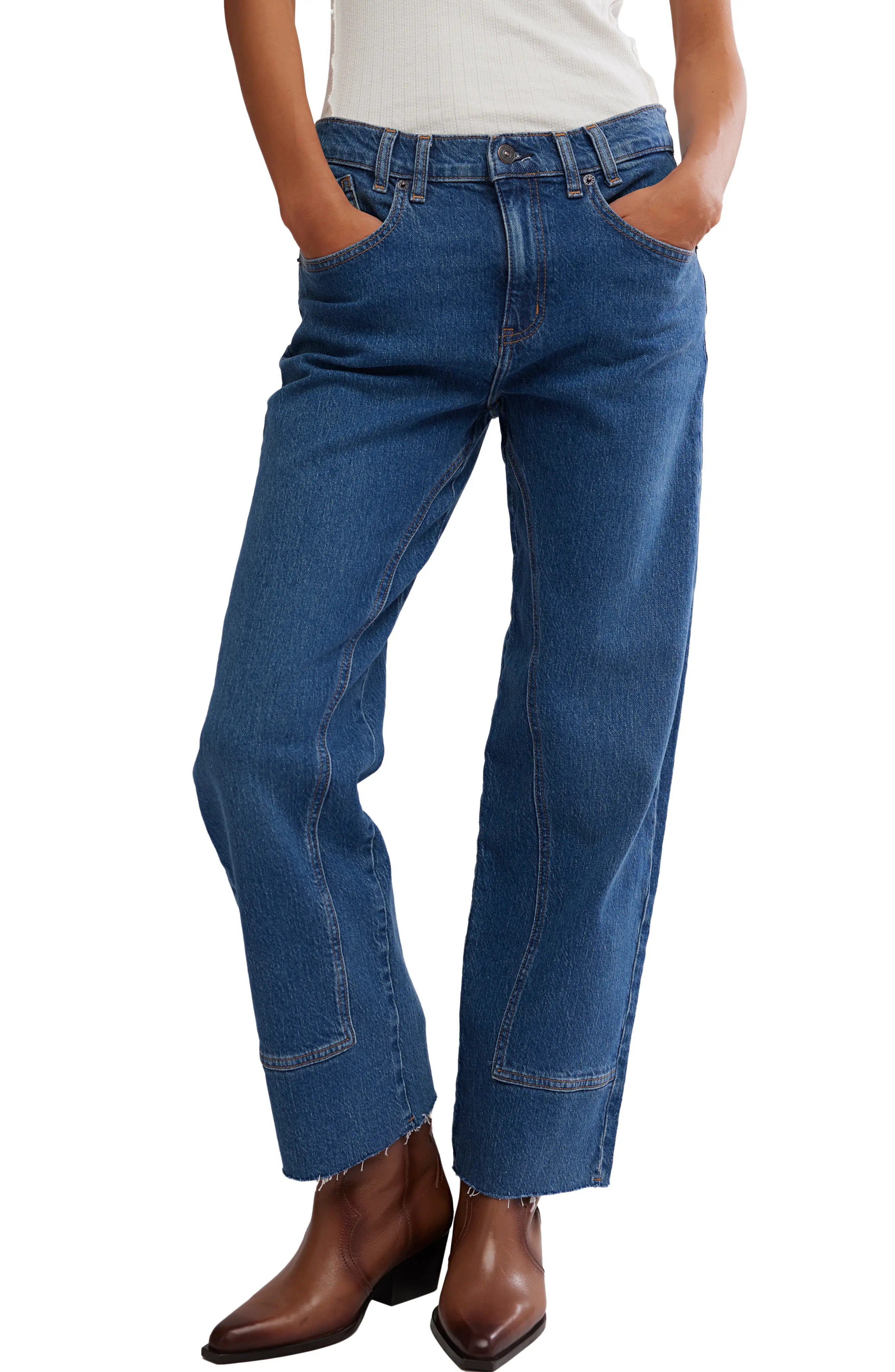 We the Free Risk Taker Raw Hem Straight Leg Jeans (Women) | Nordstrom | Nordstrom