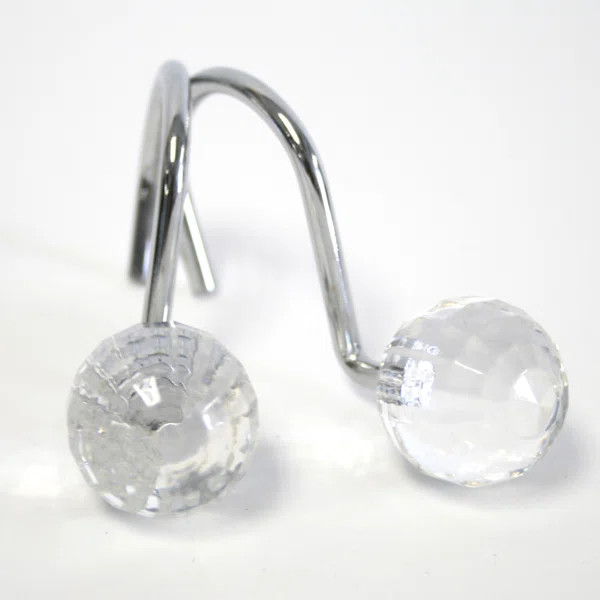 Premium Crystal Ball Shower Curtain Hooks (Set of 12) | Wayfair North America