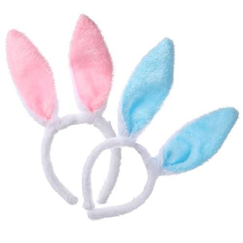 wonshia 2pcs Plush Easter Bunny Ears Headband Rabbit Ear headband Easter Headband for Women Halloween Party | Amazon (US)