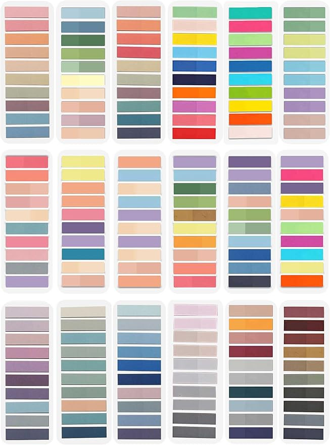 ELII 3600pcs Books Tabs for Annotating Page Markers Morandi Sticky Index Tabs,Transparent Sticky ... | Amazon (US)