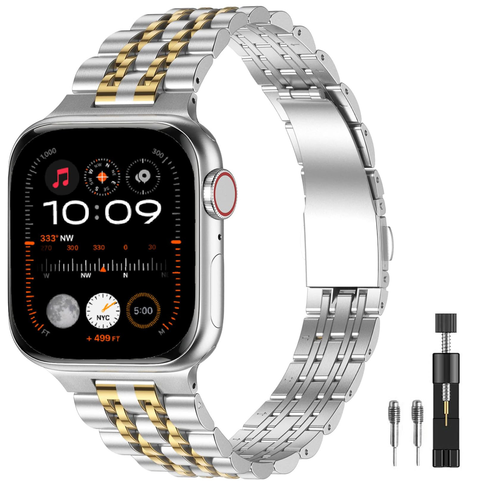 Replacement Stainless Steel Metal Apple Watch Band 38mm/40mm/41mm Iwatch Series 8/7/6/5/4/3/2/1 | Amazon (US)