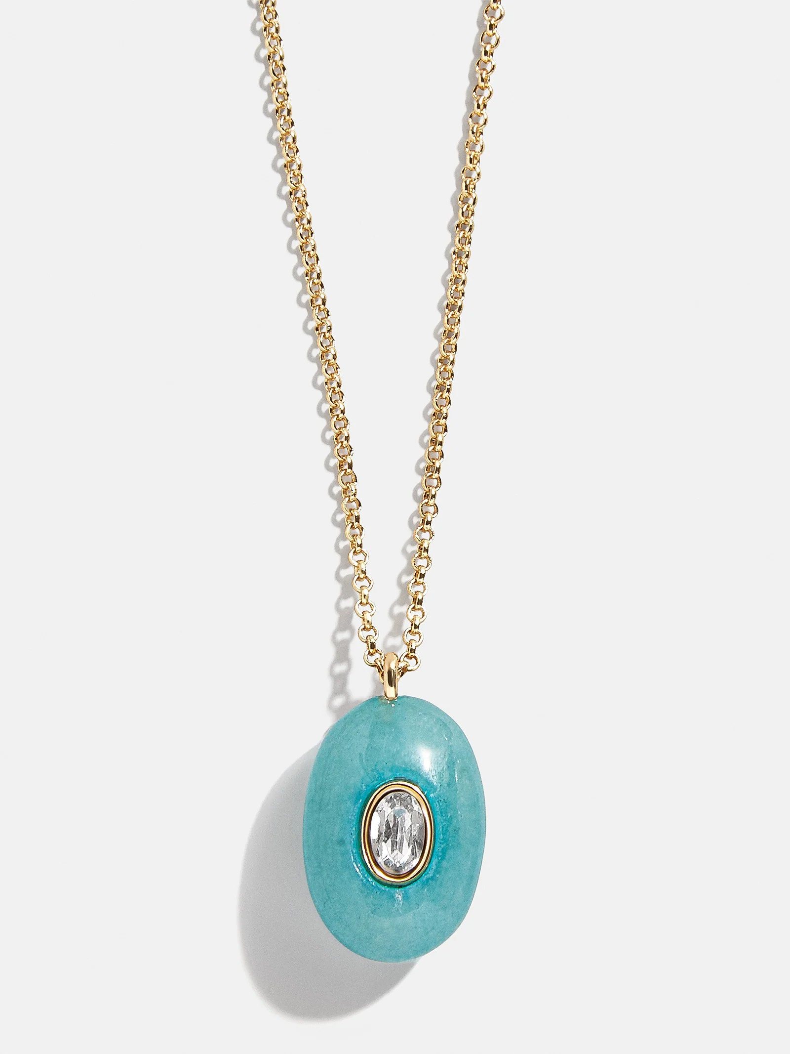 Aura Semi-Precious Pendant Necklace - Aquamarine | BaubleBar
