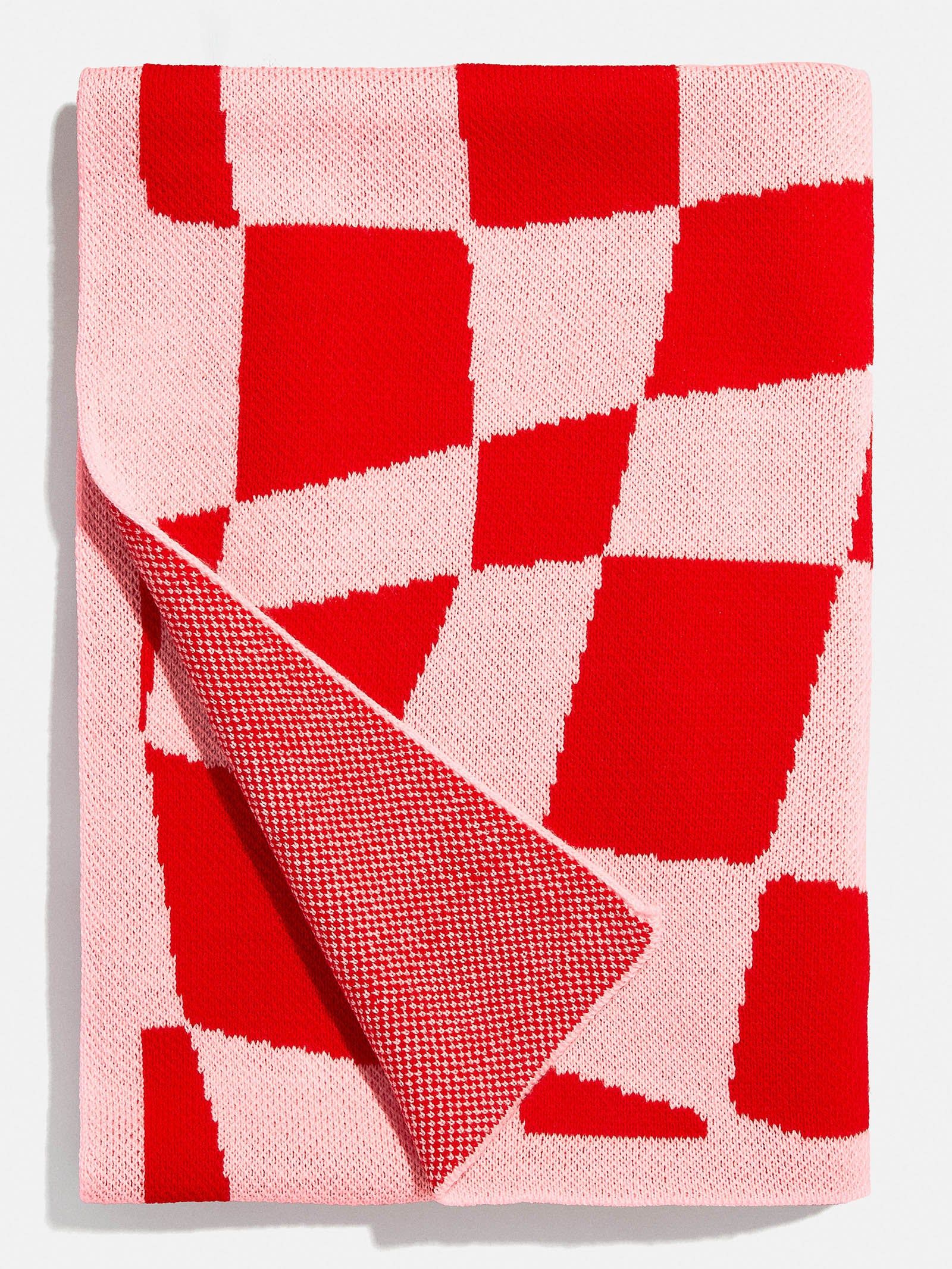 3D Check Custom Blanket - Red/Pink | BaubleBar (US)