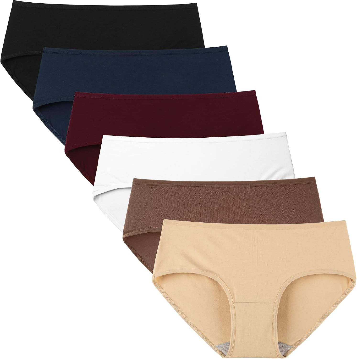 INNERSY Womens Underwear Cotton Hipster Panties Regular & Plus Size 6-Pack | Amazon (US)