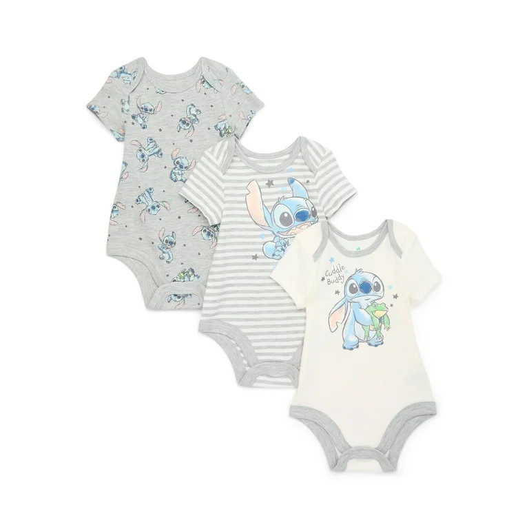 Disney Baby Wishes + Dreams Character Infant Baby Short Sleeve Bodysuits, 3-Pack, Sizes Newborn-1... | Walmart (US)