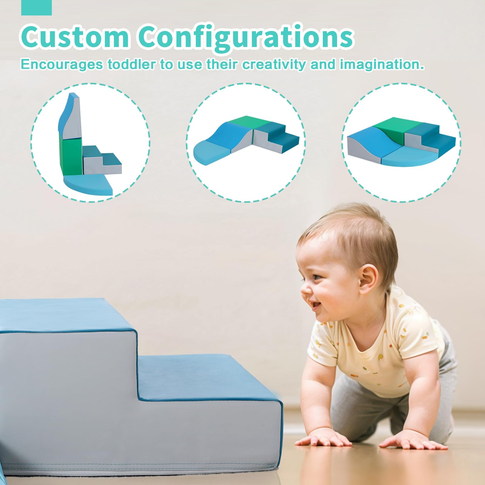 4-Pieces Climbing Toys for Toddlers: PU Leather - Soft Play Climbing for Toddlers - Foam Climbing... | Amazon (US)