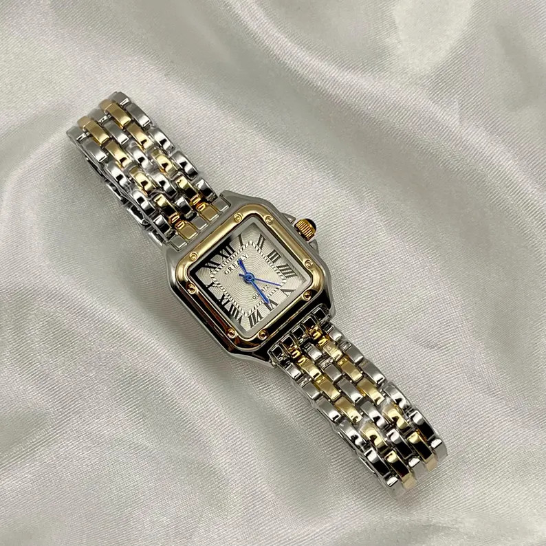 Women's Dainty Two-tone Rose Gold and Silver Tank Style Watch Y2K -new - Etsy | Etsy (US)