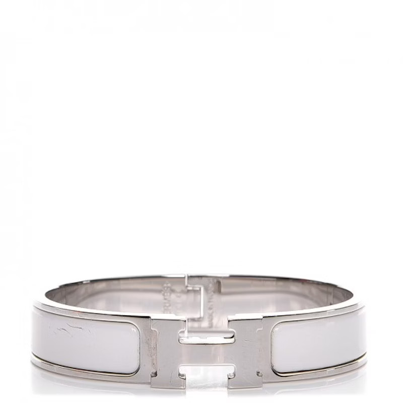 Women's Hermes Bracelet Narrow Clic Clac H Enamel PM White in Blanc White | StockX