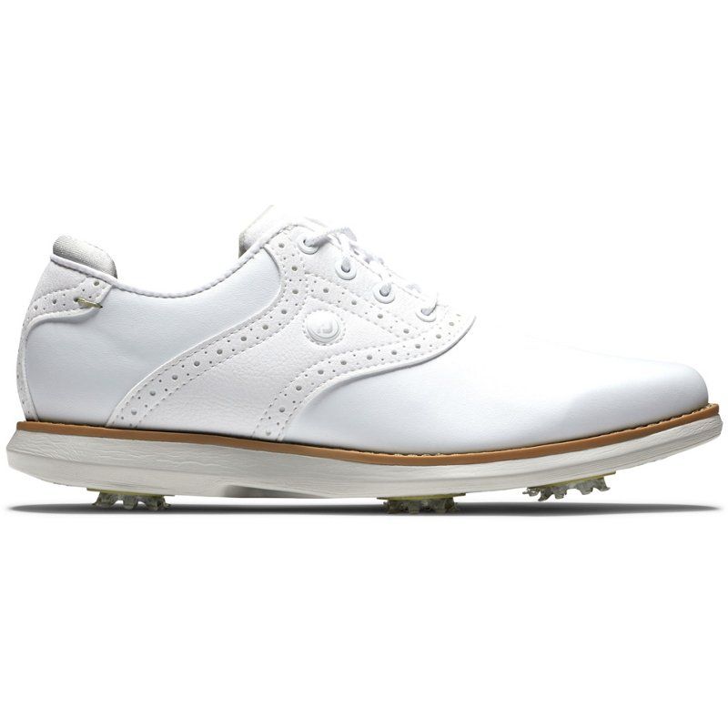FootJoy Women's Traditions Spiked Golf Shoes White/Gray, 7 - Mens Golf Shoes at Academy Sports | Academy Sports + Outdoors