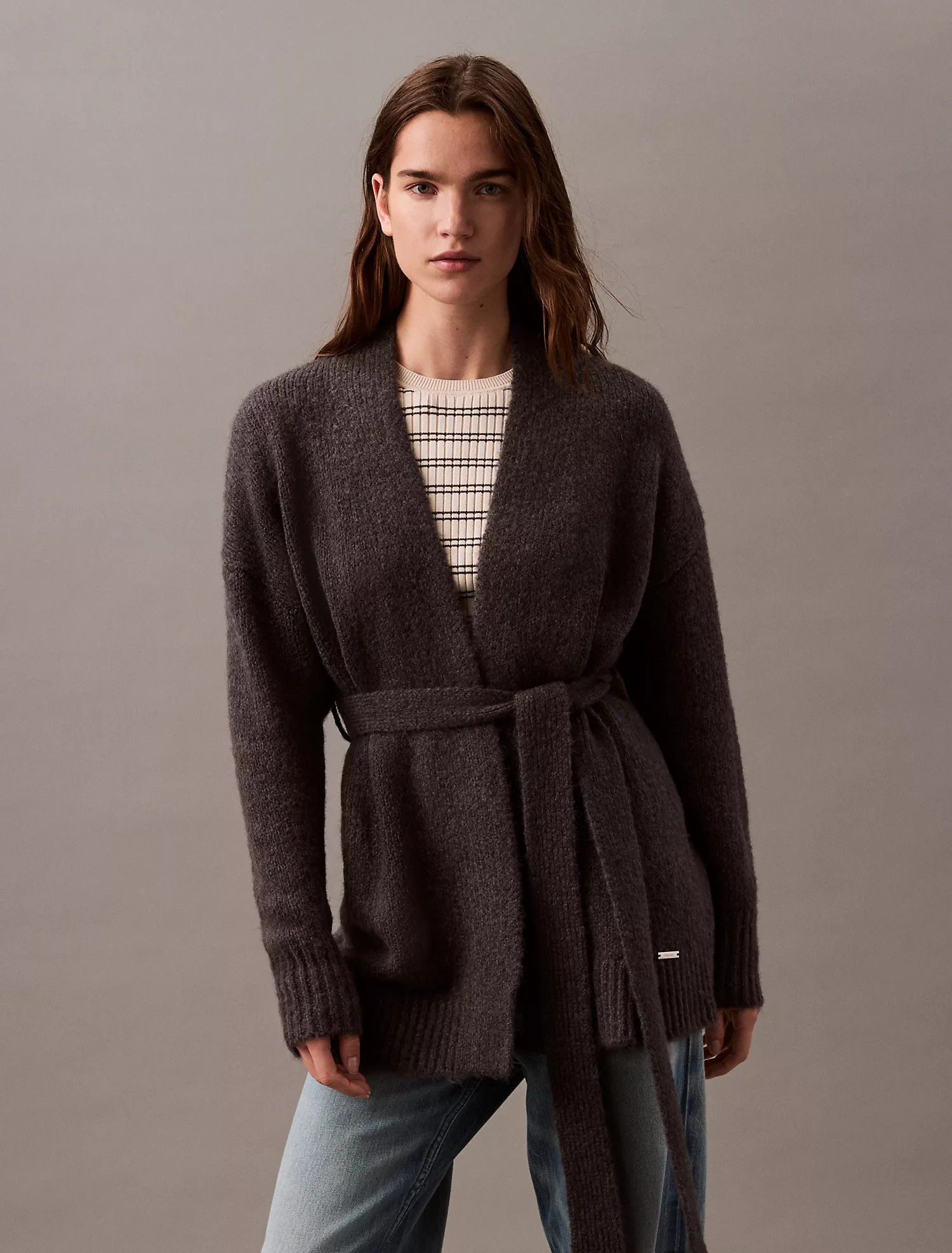Brushed Wool Blend Cardigan | Calvin Klein | Calvin Klein (US)