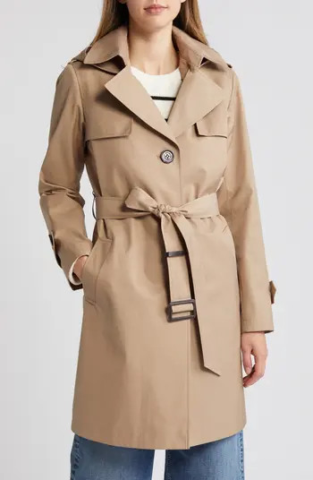 Cotton Blend Trench Coat with Removable Hood | Nordstrom