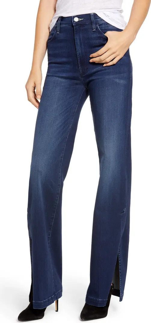 The Hustler Sidewinder High Waist Slit Hem Bootcut Jeans | Nordstrom