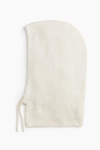 H & M - Ribbed balaclava - White | H&M (UK, MY, IN, SG, PH, TW, HK)