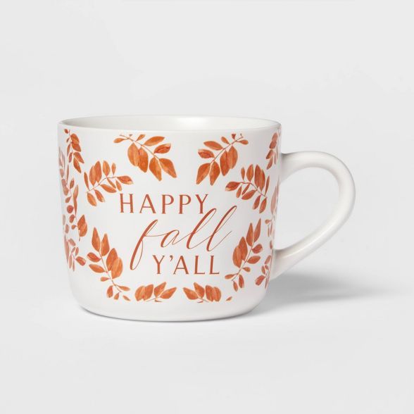 16oz Stoneware Happy Fall Y'all Daria Mug White - Threshold™ | Target
