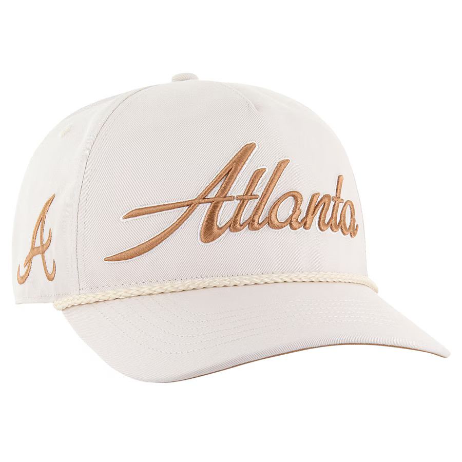 Men's Atlanta Braves '47 Cream Neutral Overhand Hitch Adjustable Hat | MLB Shop