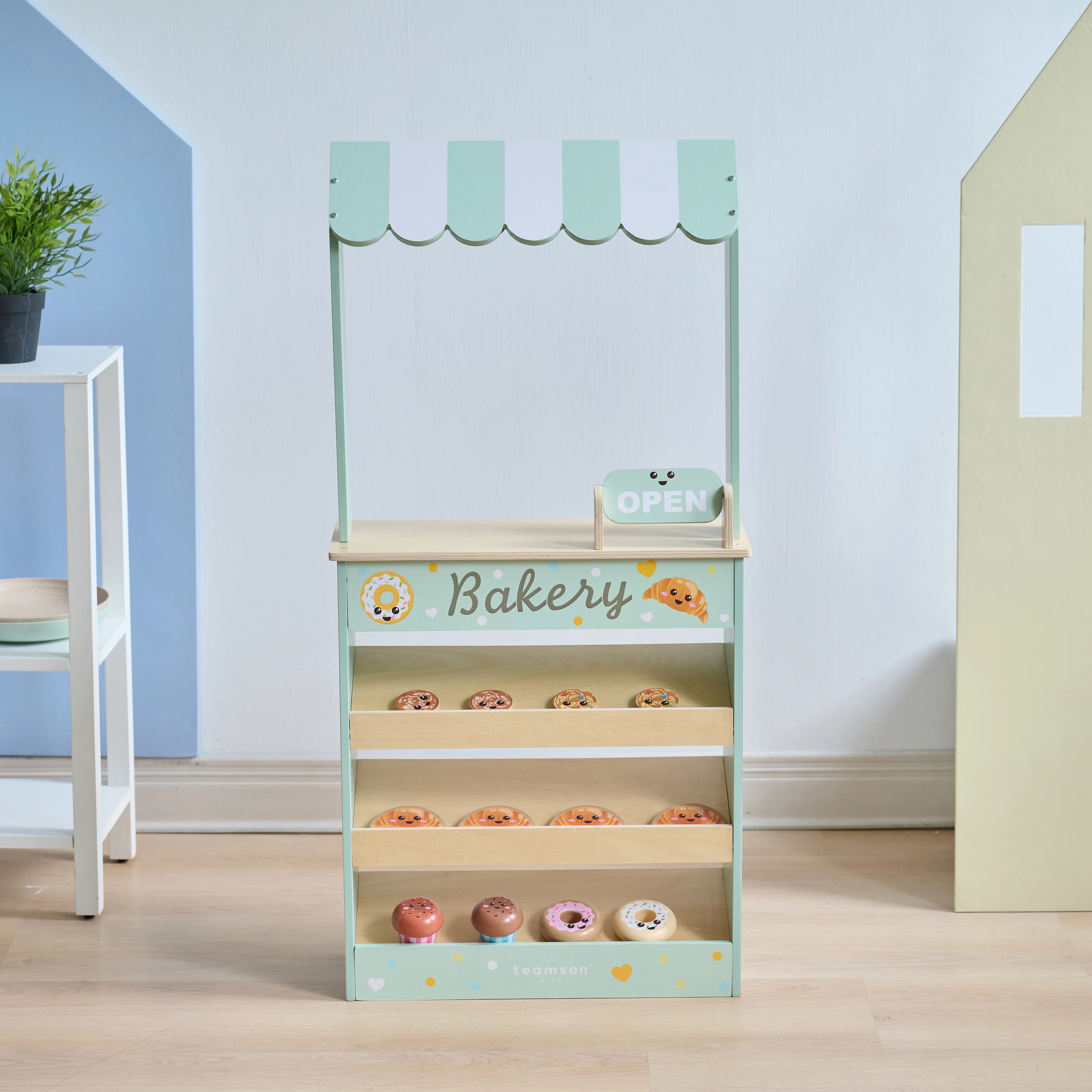 Teamson Kids Jolly Pals Wooden Bakery Stand With 12 Pastry Pieces | Wayfair North America