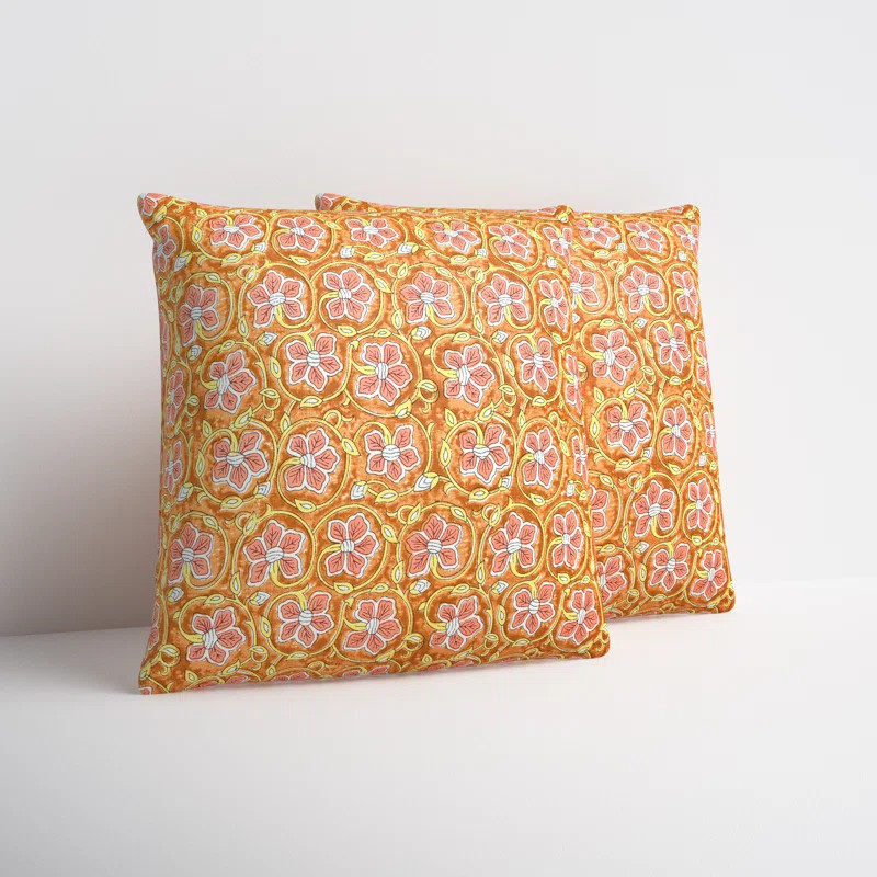 Emmett Floral Cotton Reversible Throw Pillow | Wayfair North America