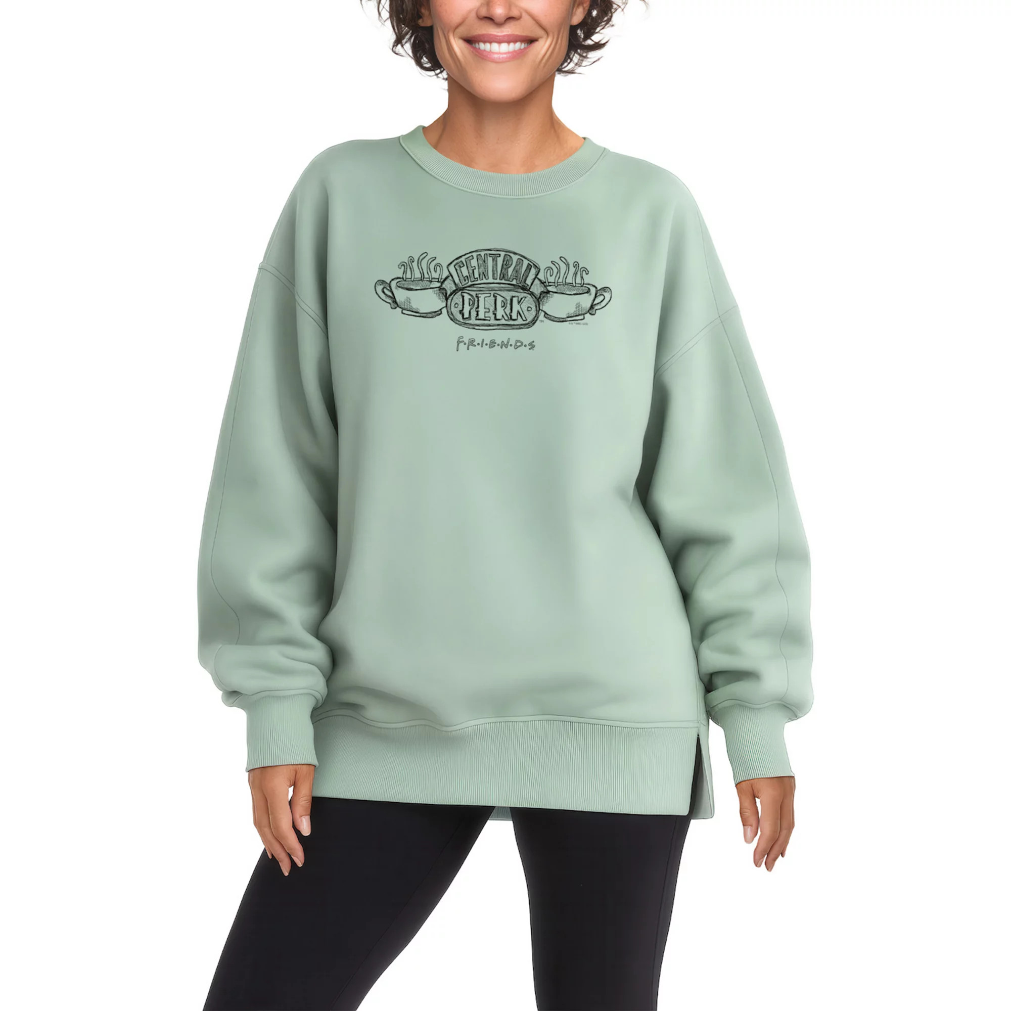 Women's Friends Central Perk Logo Oversized Fleece Crew Sweatshirt | Kohl's