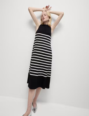 Striped Ribbed Knitted Midi Dress | Marks and Spencer US