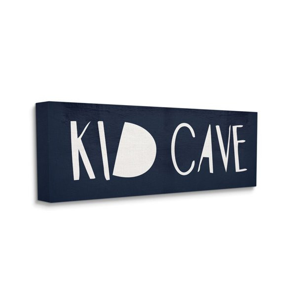 Stupell Industries Minimal Rustic Blue White Kid Cave Sign Canvas Wall Art Design by Daphne Polse... | Walmart (US)