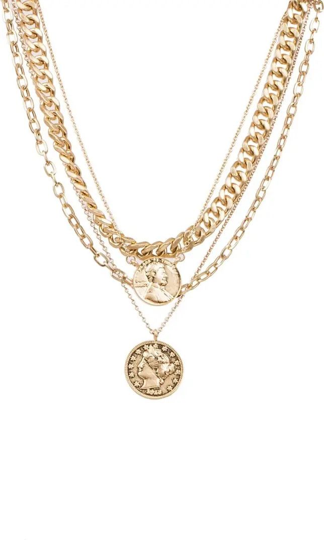 Sikka Layered Coin Pendant Necklace | Nordstrom Rack