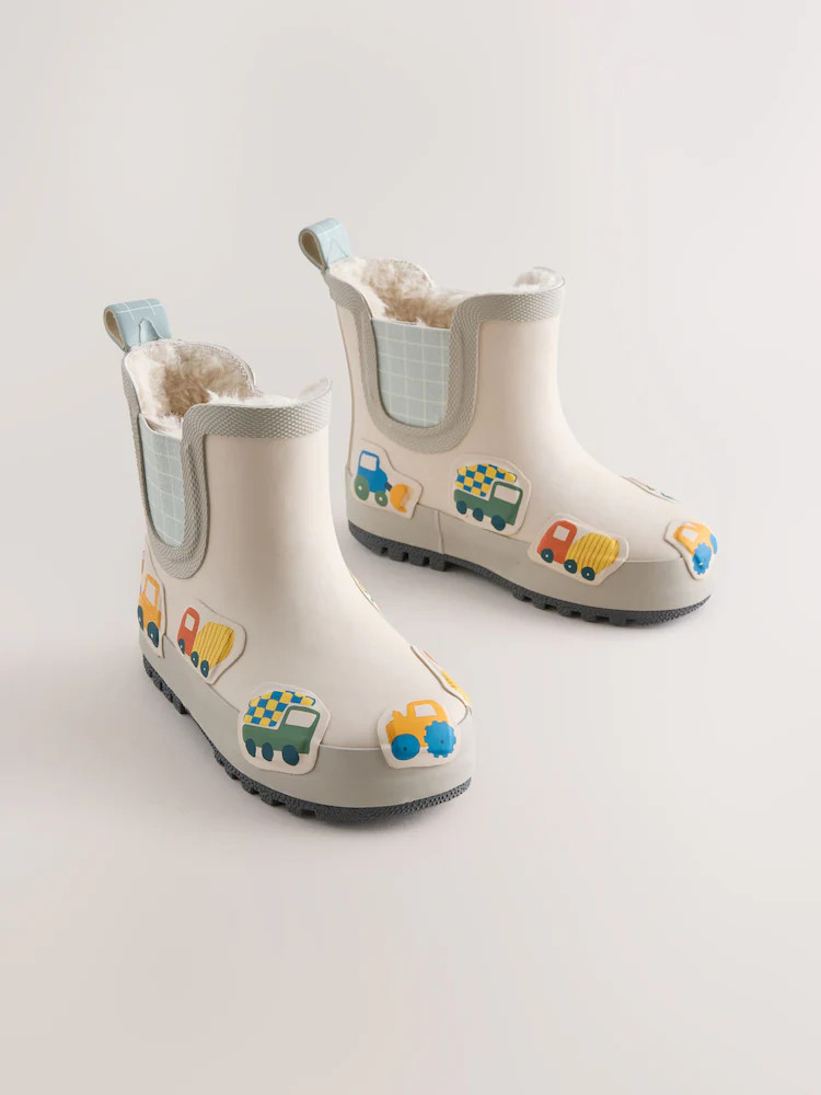 Neutral/Turquoise Transport Warm Lined Ankle Wellies | Next US