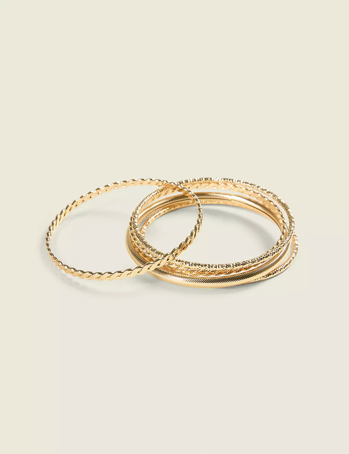 Goldtone Textured Bangle Set | Lane Bryant (US)
