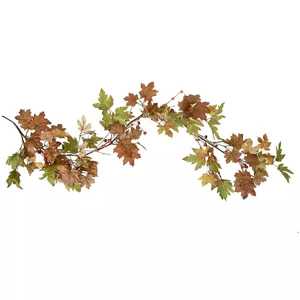 5' x 8" Maple Leaves and Berries Artificial Fall Harvest Garland  Unlit | Kohl's