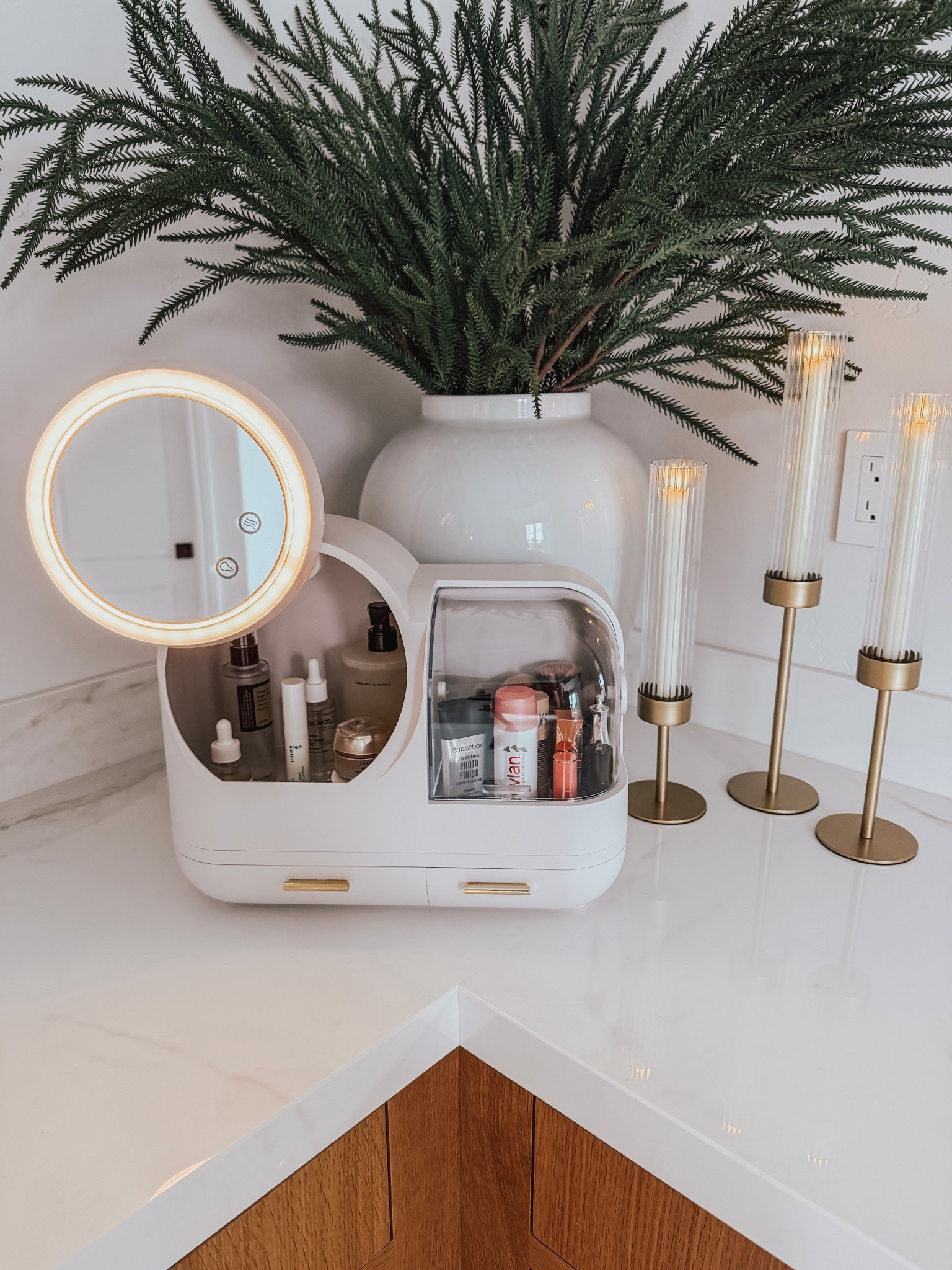 Loving this Amazon beauty find! Mirror, fan, and makeup storage all in one.

#LTKgrwm #LTKBeauty