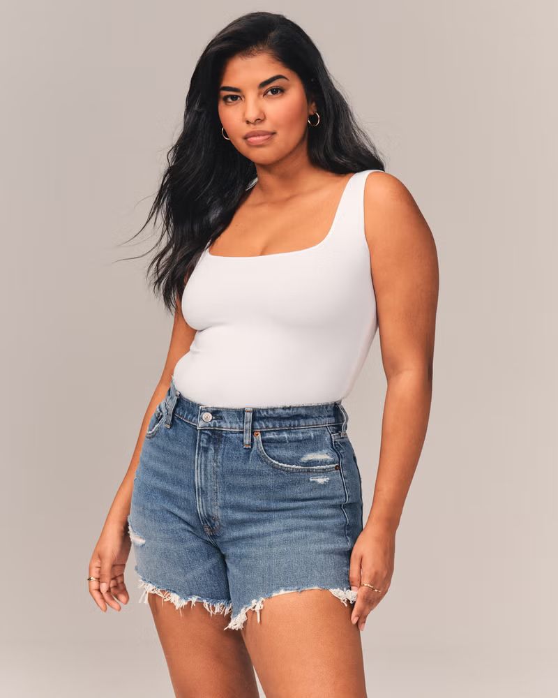 Women's High Rise 4 Inch Mom Shorts | Women's Clearance | Abercrombie.com | Abercrombie & Fitch (US)