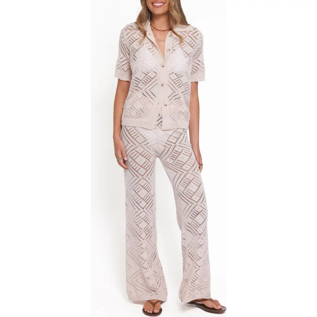 Petal & Pup Briony Button-Up Shirt & Pants Set in Cream at Nordstrom, Size Medium | Nordstrom