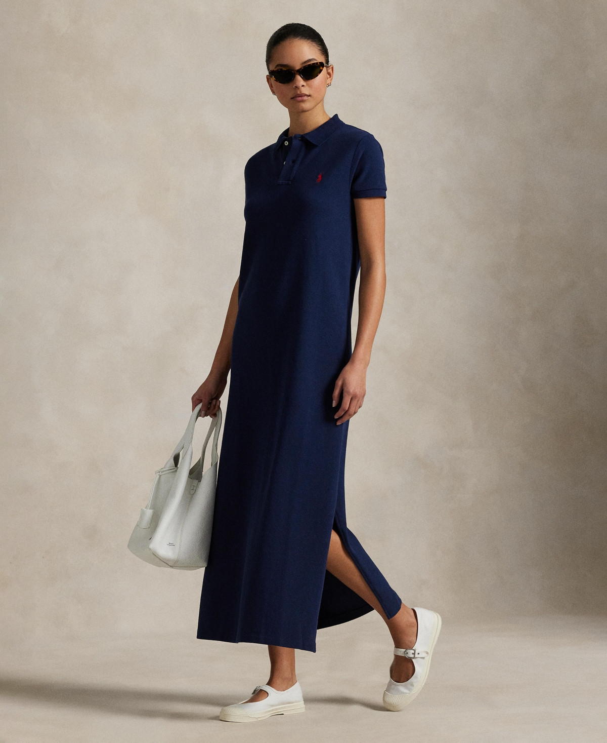 Polo Ralph Lauren Women's Cotton Mesh Polo Dress - Navy | Macy's